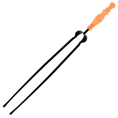 3d render fireplace poker tool handle with transparent background