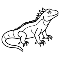 Stylized Iguana Linework