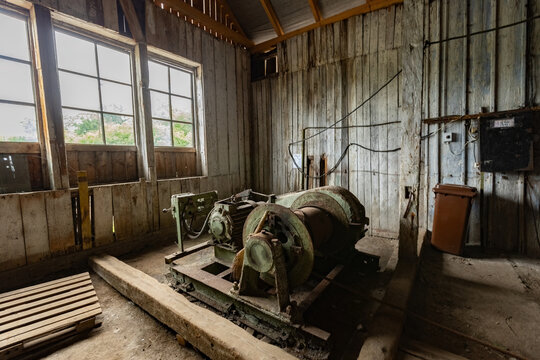 Mining equipment in the old salt plant in Drogobyth Ukraine