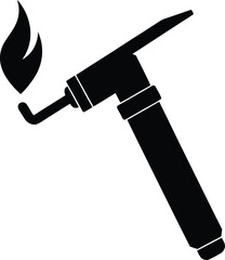 welding torch icon vector silhouette on transparent background