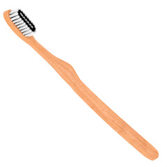 3d render wooden toothbrush bristles hygiene with transparent background