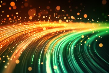 Obraz premium Dynamic glowing lines in a swirling pattern.