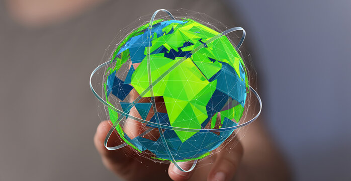 High-tech digital earth, global network, connection, innovation, technology, future, digital, world, communication, internet, data, web, online, global, bu - Powered by Adobe