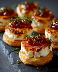 Rustic Gourmet Cheesy Biscuits: Savory Hors d'Oeuvres with Flaky Texture and Thyme