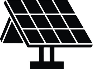 solar farm icon vector silhouette on transparent background