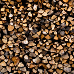 3d render stacked firewood pile wood logs with transparent background