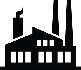 steel mill icon vector silhouette on transparent background © Dhanopati