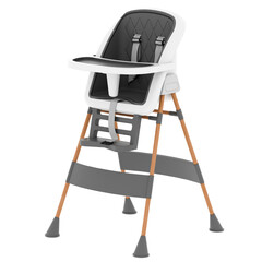 3d render baby high chair modern with transparent background