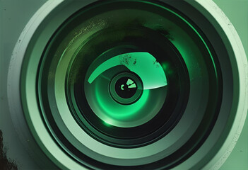 Green camera lens photography equipment macro close up optical technology