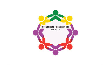 International Friendship Day: A symbolic illustration of diverse individuals linked in unity, symbolizing harmony and companionship on International Friendship Day.