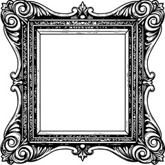 Elegant Ornamental Frame: A beautifully crafted, intricately detailed ornamental frame, ideal for adding a touch of classic sophistication. The artwork is ready to be used in any project.