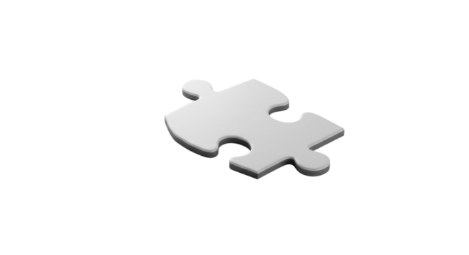 Single puzzle piece, business concept isolated PNG with Transparent Background
