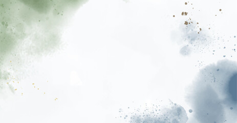 Abstract watercolor art background template. green and blue watercolor backdrop empty space for text, banner, presentation or product display graphic design
