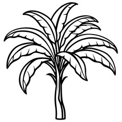 Banana Tree line art vector