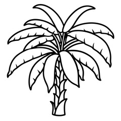 Banana Tree line art vector