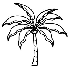 Banana Tree line art vector