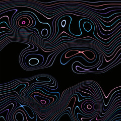 ABSTRACT ILLUSTRATION MARBLED TEXTURE LIQUIFY PSYCHEDELIC COLORFUL DESIGN. OPTICAL ILLUSION DARK BACKGROUND VECTOR DESIGN