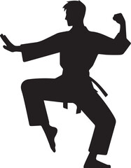 A vector illustration of martial arts pose vector