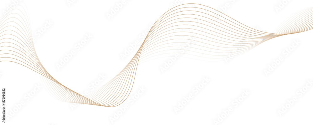 Poster abstract golden linear background. flowing particles future technology concept abstract gradient and