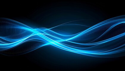 Abstract teal glowing curve on black background