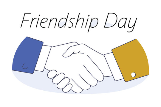 Celebrating friendship day with a handshake illustration symbolizing unity trust and the strong bond between friends