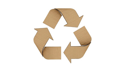 Recycle symbol cardboard material concept for eco friendly sustainable future