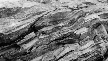 Rock background in black and white, natural element from North Carolina landscape.