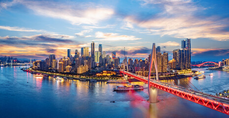 Beautiful Night City Scenery, Chongqing, China