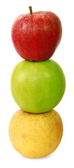 Trois pommes empilées