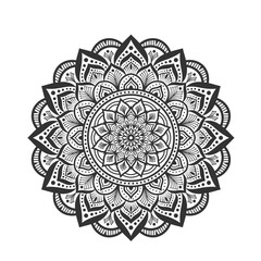 Mandala Art Vector   Intricate Black and White Geometric Floral Design for Coloring Pages and Meditation.