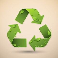 Obraz premium 그린 에코의 화살표로 나타낸 리사이클링 문양