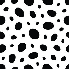 Black oval shapes on white seamless pattern background abstract