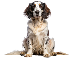 English Setter Sitting – Transparent Background