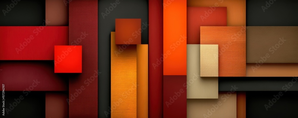 Poster modern abstract design featuring colorful rectangular blocks and geometric patterns