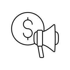 Announce Public Megaphone Message Line Icon