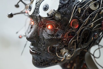 Detailed digital brain representation showcasing the intricate design of artificial intelligence technology, AI Artificial intelligence digital brain