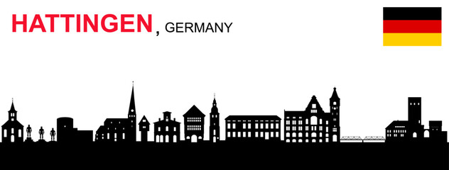 Obraz premium Hattingen, Deutschland Silhouette 