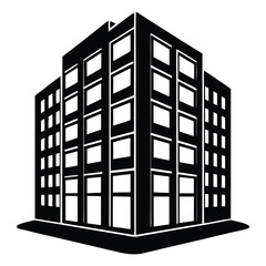 Apartment Building single vector shilhouette 