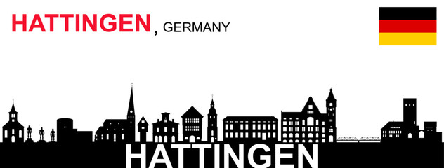 Obraz premium Hattingen, Deutschland Silhouette 