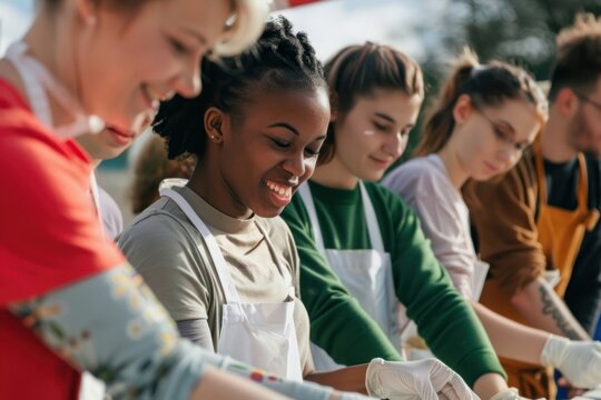 Community service activities glove smile accessories.