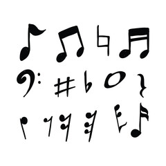 HandDrawn Musical Notes Collection