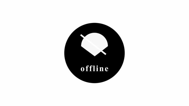 Wi-fi offline icon color animation with technology White background.