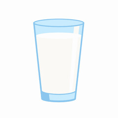 Pixelated Glass of White Milk on White Background Simple Drink Clipart Illustration
