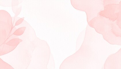 Background: Minimal watercolor background with blush pink and soft peachy hues in abstract flow