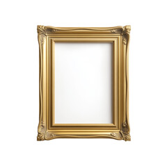 Elegant gold picture frame with ornate design and empty center for artwork or photograph display