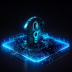 Futuristic digital network with abstract binary code background