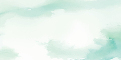 Fototapeta premium Soft Hand-Painted Mint Green Watercolor Texture on White Paper with Subtle Aquarelle Brush Strokes for Organic Minimal Branding