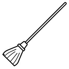 Broom line art vector