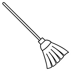 Broom line art vector