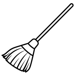 Broom line art vector
